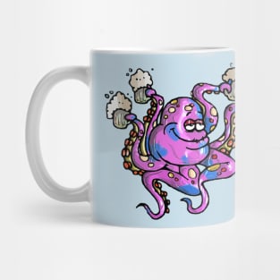 Octopus drinking beer Mug